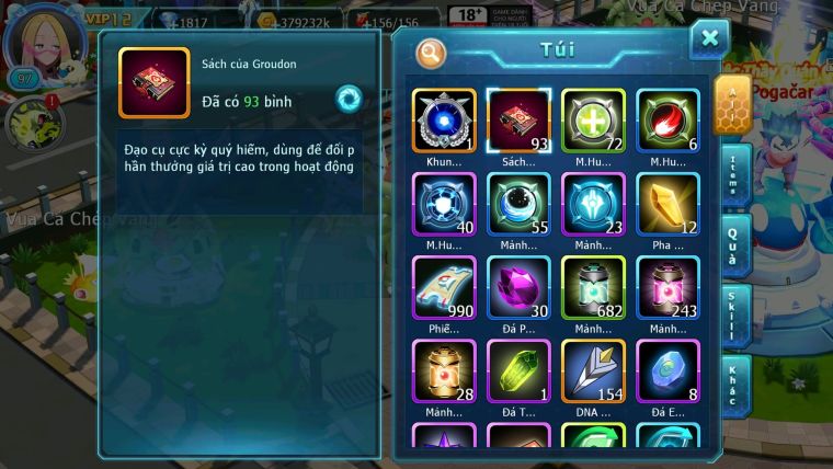 Mã : #TTS6076 - S1799 - Top5 - V12 - Diancie bá chủ xerm bc tapu fini bc nhiều pet ht
