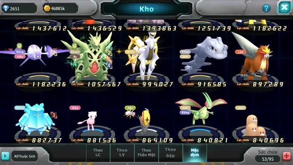 Mã : #TTS6095 - S1733 - V7 - Diancie bc rắn băng bc zygarde nhiều pet ht