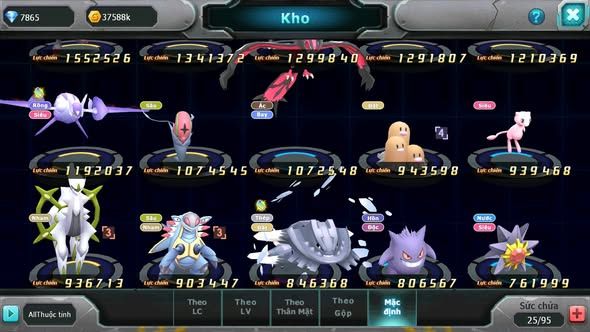 Mã : #TTS6104 - S1152 - V4 - Bật thầy ảo ảnh Diancie bc unvoa kuyrem mew giáp bc Palkia bc