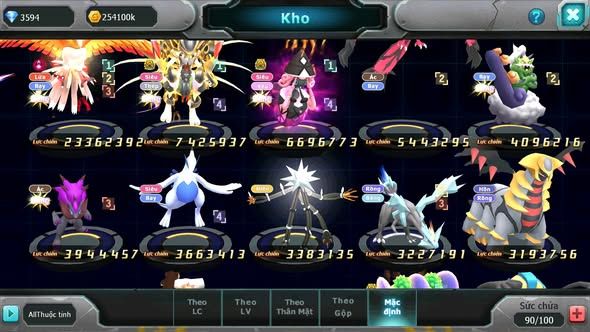 Mã : #TTS6097 - S1530 - Ho-oh Cộng hưởng dynamax Build khủng full sét ho-oh sen đỏ Mew giáp bc Tapu lele bc