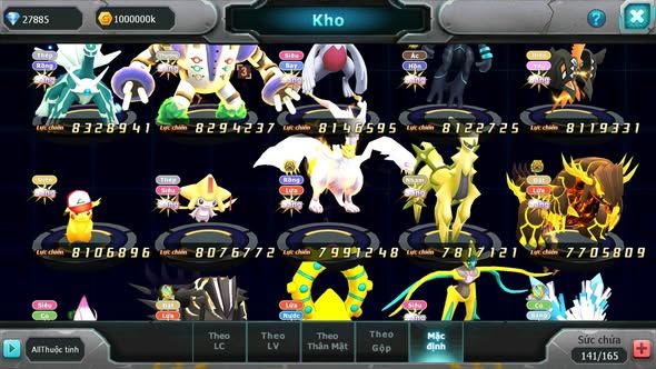 Mã : #TTS6096 - S176 - Top6PK - Rayquaza bá chủ Ho-oh cộng hưởng dynaamx Unvoa kuyrem wb bc mew giáp bc cặp lati bc quá ngon
