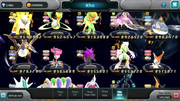 Mã : #TTS6096 - S176 - Top6PK - Rayquaza bá chủ Ho-oh cộng hưởng dynaamx Unvoa kuyrem wb bc mew giáp bc cặp lati bc quá ngon