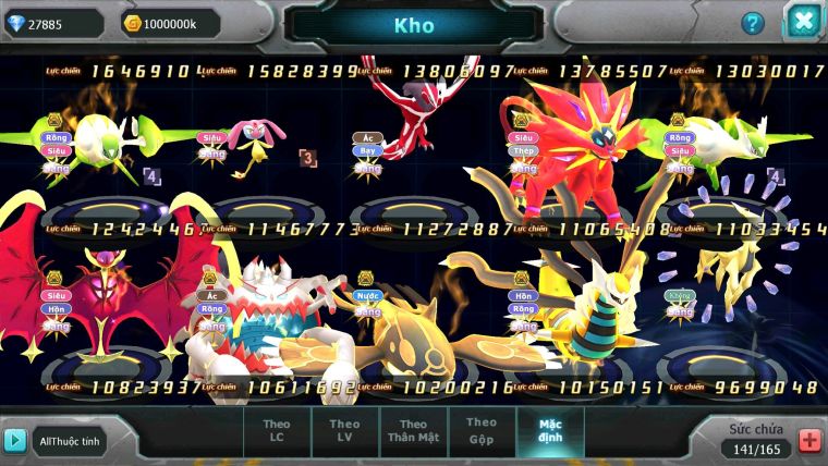 Mã : #TTS6096 - S176 - Top6PK - Rayquaza bá chủ Ho-oh cộng hưởng dynaamx Unvoa kuyrem wb bc mew giáp bc cặp lati bc quá ngon
