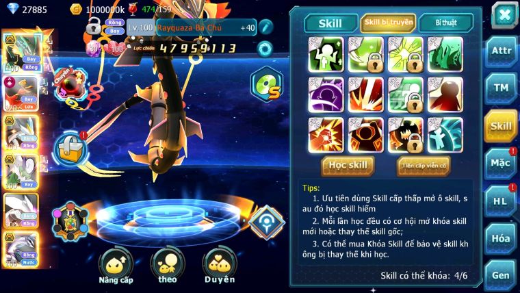 Mã : #TTS6096 - S176 - Top6PK - Rayquaza bá chủ Ho-oh cộng hưởng dynaamx Unvoa kuyrem wb bc mew giáp bc cặp lati bc quá ngon