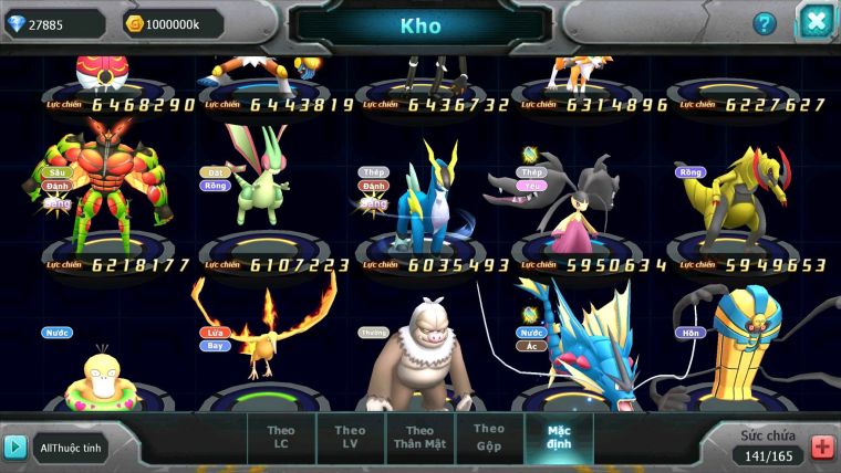 Mã : #TTS6096 - S176 - Top6PK - Rayquaza bá chủ Ho-oh cộng hưởng dynaamx Unvoa kuyrem wb bc mew giáp bc cặp lati bc quá ngon