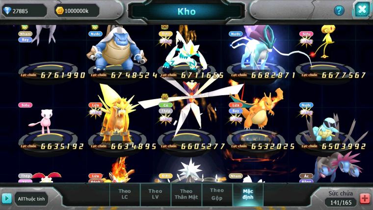 Mã : #TTS6096 - S176 - Top6PK - Rayquaza bá chủ Ho-oh cộng hưởng dynaamx Unvoa kuyrem wb bc mew giáp bc cặp lati bc quá ngon