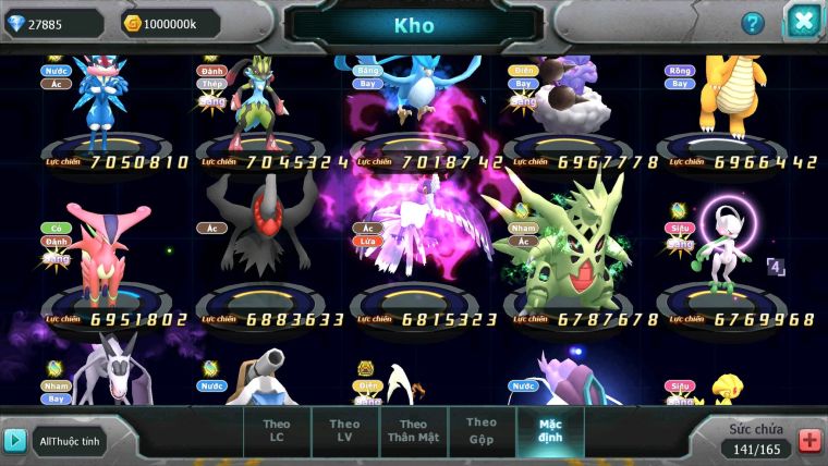 Mã : #TTS6096 - S176 - Top6PK - Rayquaza bá chủ Ho-oh cộng hưởng dynaamx Unvoa kuyrem wb bc mew giáp bc cặp lati bc quá ngon