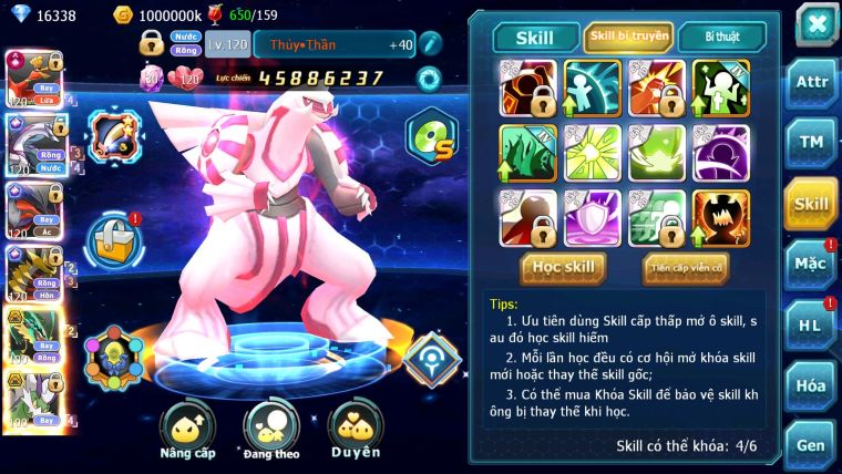 Mã : #TTS6106 - S38 - Top8 - Ho-oh Cộng Hưởng dyanamx Palkia & Yvetal & Giratina cộng hưởng Nhiều pet bá chủ