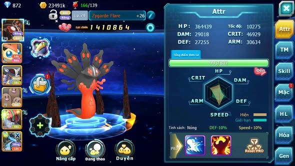 Mã : #TTS6112 - S1856 - Top17 - V5 - Zygarde flare victini armldo đua top ngon