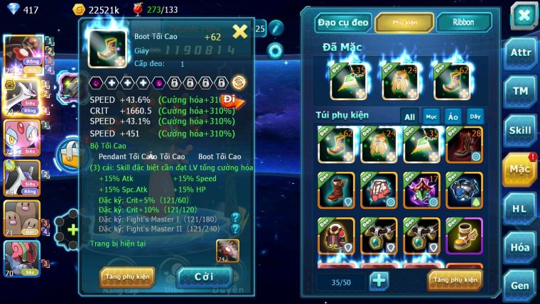 Mã : #TTS6120 - S1874 - Top 14 - V10 Zyugarde Latios bá chủ mes lati đua top bao ngon