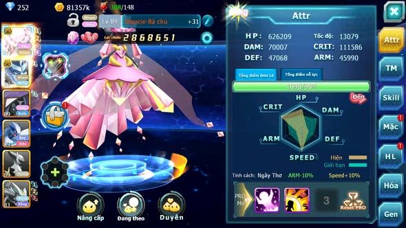 Mã : #TTS6117 - S1540 - Diancie bá chủ Rắn Băng bá chủ fini lugia nhiều pet ht