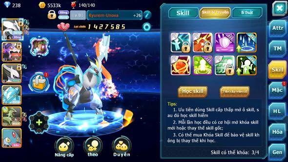 Mã : #TTS6116 - S1406 - V7 - Kyurem Unvoa Drak ho-oh Sáng thế nhiều pet ht