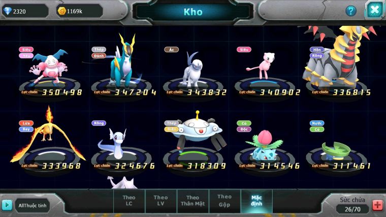 Mã : #TTS6122 - S1477 - V5 - Ho-oh bá chủ mes lugia raikou yvetal pikachu nhiều pet huyền thoại