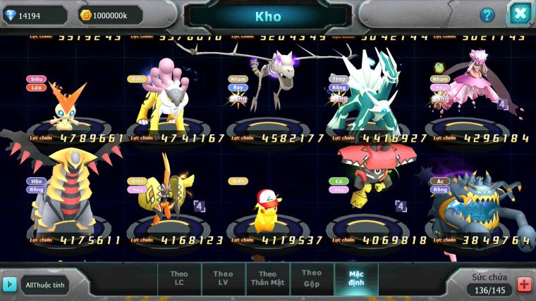 Mã : #TTS6121 - S1373 - V12 - 575 Sách Ho-oh cộng hưởng dynamax Yvetal bá chủ Thần gió bá chủ nhiều pet huyền thoại