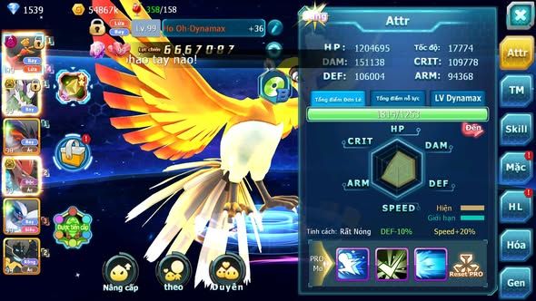 Mã : #TTS6130 - S1728 - Ho-oh dynamax thần gió bc yvetal btaa bc ugia boss độc nhiều pet ht