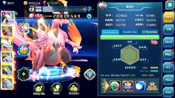 Mã : #TTS6131 - S1108 - V9 - Top46 - 1K1 Sách - White cộng hưởng dynamax Ho-oh bc Unvoa Black bc cặp lati bc nhiều pet ht bc