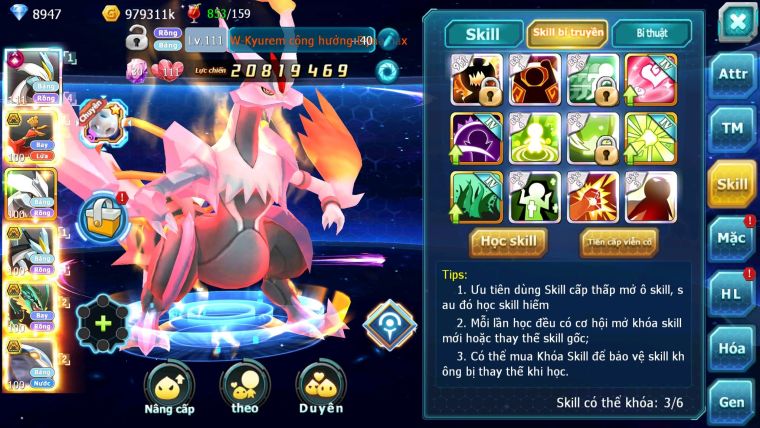 Mã : #TTS6131 - S1108 - V9 - Top46 - 1K1 Sách - White cộng hưởng dynamax Ho-oh bc Unvoa Black bc cặp lati bc nhiều pet ht bc