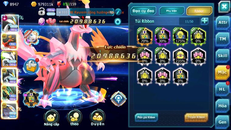 Mã : #TTS6131 - S1108 - V9 - Top46 - 1K1 Sách - White cộng hưởng dynamax Ho-oh bc Unvoa Black bc cặp lati bc nhiều pet ht bc