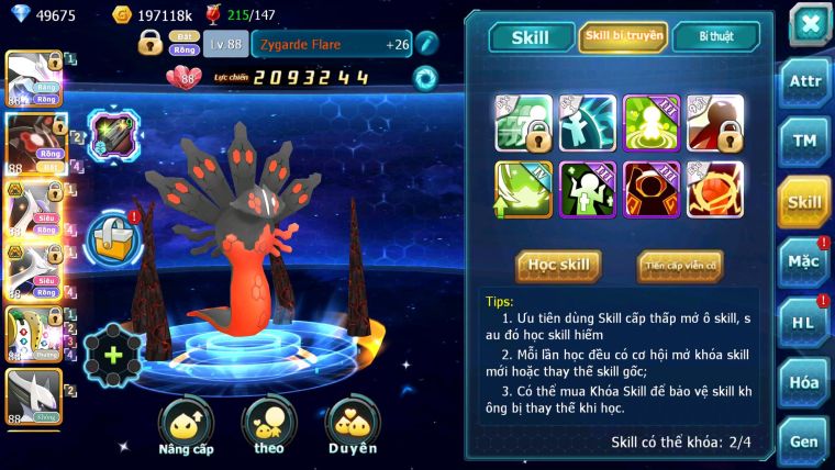 Mã : #TTS6150 - S1840 - V10 - 50K KC Kyurem Unvoa Zygarde flare Cặp lati bá chủ nhiều pet huyền thoại