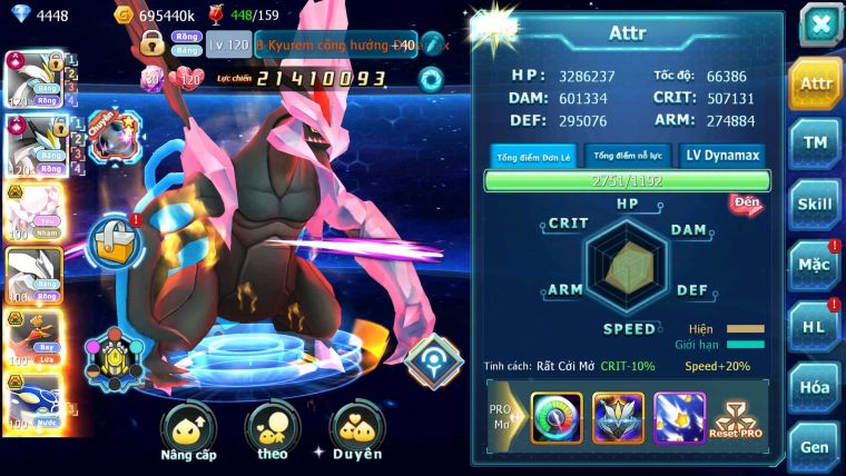 Mã : #TTS6148 - S1288 - V14 - Top11 - White Black cộng hưởng dynamax Diancie bá chủ Unvoa Ho-oh bc nhiều pet bá chủ
