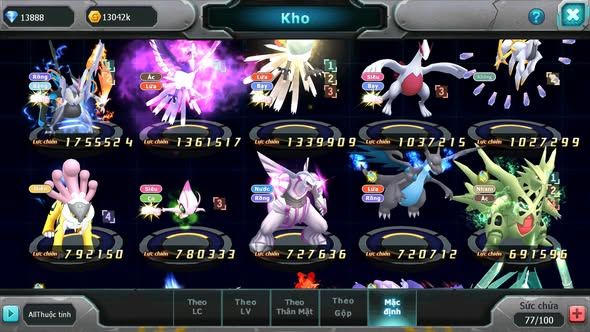Mã : #TTS6155 - S1839 - V10 - 13K KC - Kyurem Unvoa Drak ho-oh Ho-oh Lugia sáng thế nhiều pet ht