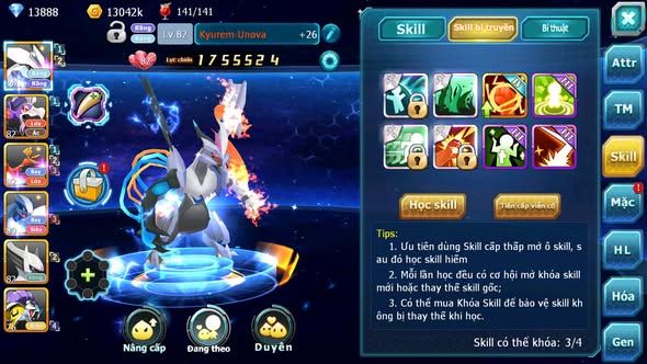 Mã : #TTS6155 - S1839 - V10 - 13K KC - Kyurem Unvoa Drak ho-oh Ho-oh Lugia sáng thế nhiều pet ht
