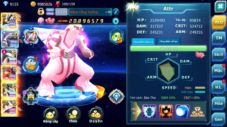 Mã : #TTS6164 - S1735 - V15 - Top4 - Miraidon & Koraidon Bá chủ Palkia cộng hưởng White cộng hưởng dynamax