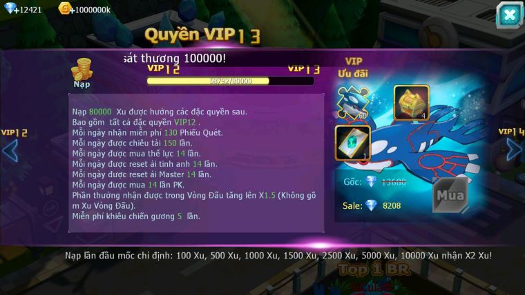Mã : #TTS6163 - S359 - Top13 - V12 - Ho-oh Cộng Hưởng Dynamax Palkia cộng hưởng Rayquaza bc thần gió bc yvetal bc nhiều pet bá chủ