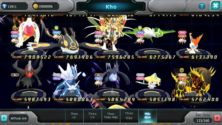 Mã : #TTS6168 - S975 - Top 23-  V12 - Ho-oh cộng hưởng dyanamx palkia bc White dynamax Unvoa black bc qvbc bc nhiều pet huyền thoại