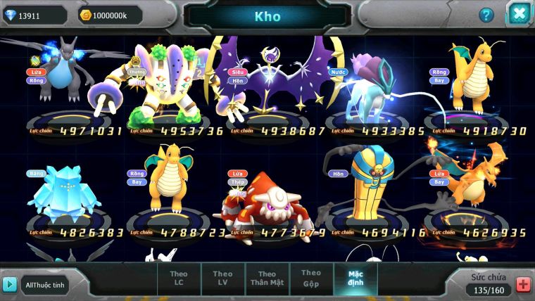 Mã : #TTS6168 - S975 - Top 23-  V12 - Ho-oh cộng hưởng dyanamx palkia bc White dynamax Unvoa black bc qvbc bc nhiều pet huyền thoại