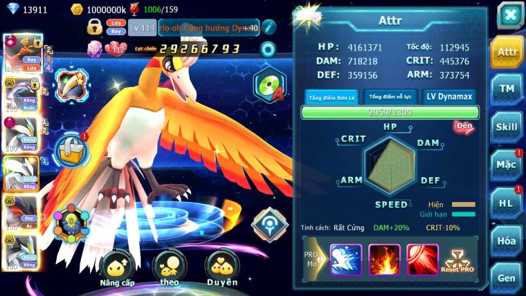 Mã : #TTS6168 - S975 - Top 23-  V12 - Ho-oh cộng hưởng dyanamx palkia bc White dynamax Unvoa black bc qvbc bc nhiều pet huyền thoại