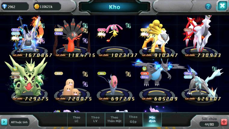 Mã : #TTS6166 - S1864 - V7 - Top12 - Kyurem -Unvoa Zygarde mes raikou arc đánh