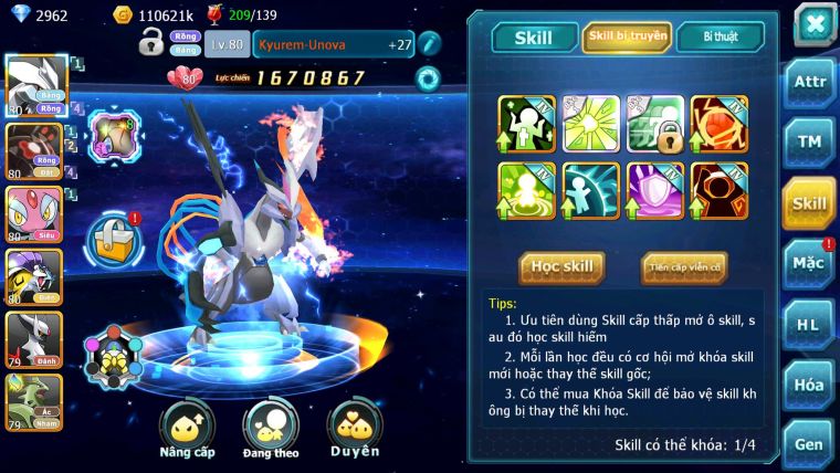 Mã : #TTS6166 - S1864 - V7 - Top12 - Kyurem -Unvoa Zygarde mes raikou arc đánh