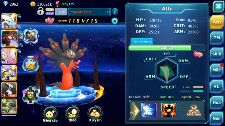 Mã : #TTS6166 - S1864 - V7 - Top12 - Kyurem -Unvoa Zygarde mes raikou arc đánh