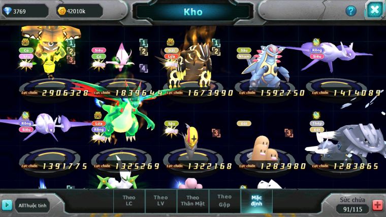 Mã : #TTS6174 - S1837 - V9 - Tapu bulu bá chủ Celebi groudon bc nhiều pet ht