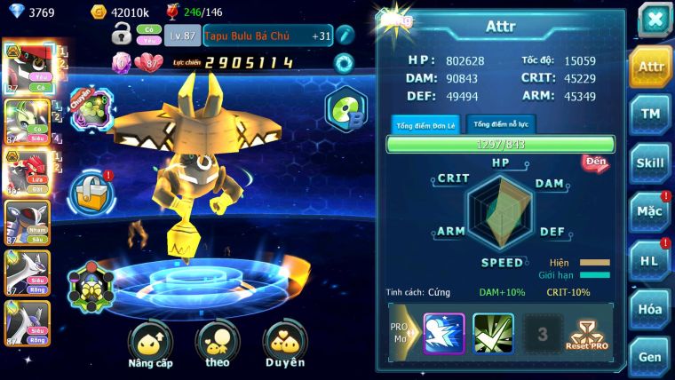 Mã : #TTS6174 - S1837 - V9 - Tapu bulu bá chủ Celebi groudon bc nhiều pet ht