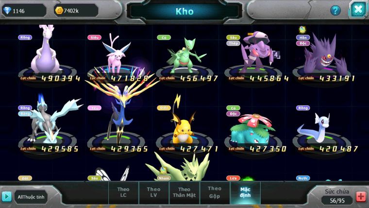 Mã : #TTS6175 - S1863 - Top18 - V10 - Kyurem Unvoa kyogre bá chủ băng né raikou ho-oh nhiều pet ht