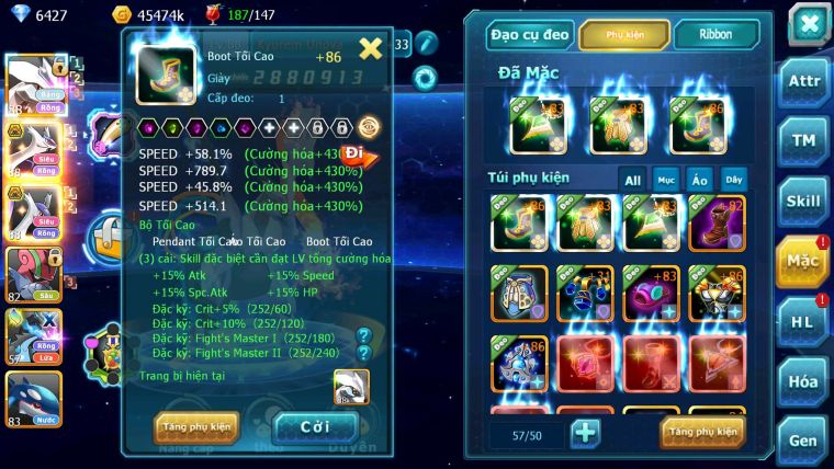 Mã : #TTS6171 - S1855 - Top8PK - V8 - Kyurem Unvoa Cặp lati bá chủ đua top cực ngon