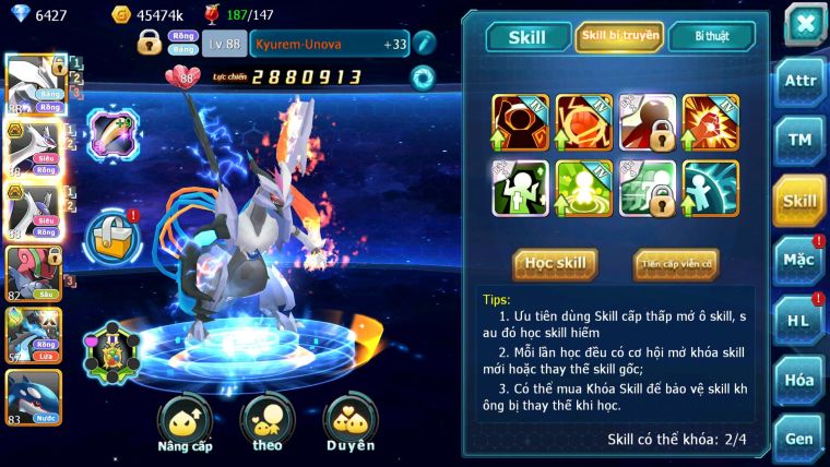 Mã : #TTS6171 - S1855 - Top8PK - V8 - Kyurem Unvoa Cặp lati bá chủ đua top cực ngon
