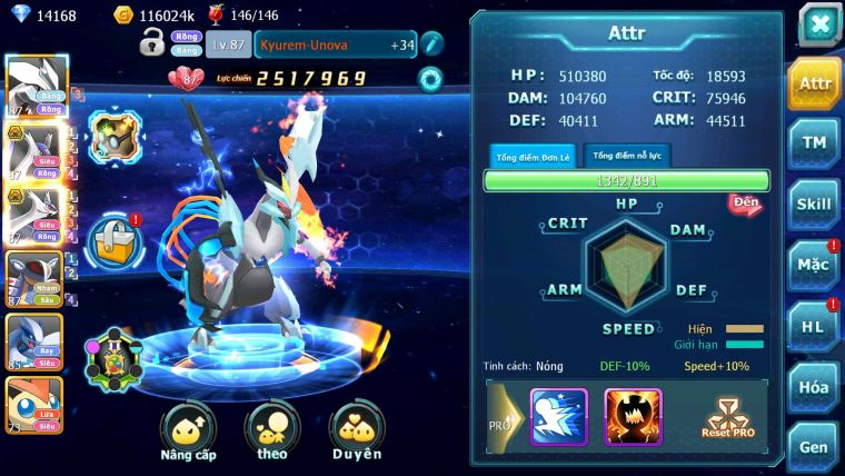 Mã : #TTS6183 - S1851 - V7 - 14K KC - 458 Sách Kyurem Unvoa Cặp lati bá chủ armldo lugia arc nham