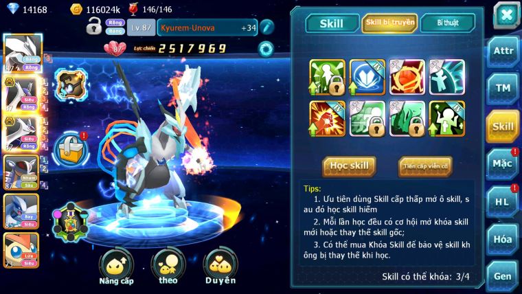 Mã : #TTS6183 - S1851 - V7 - 14K KC - 458 Sách Kyurem Unvoa Cặp lati bá chủ armldo lugia arc nham