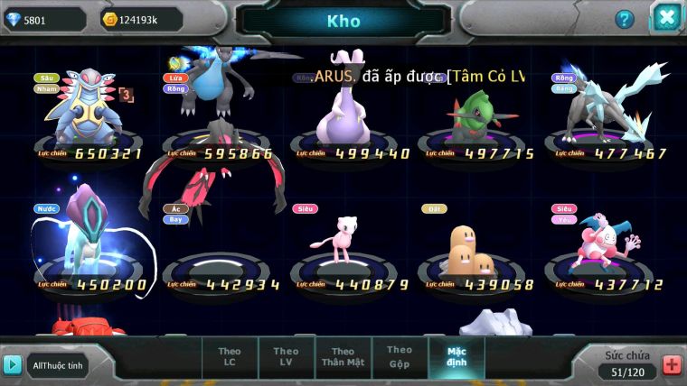 Mã : #TTS6190 - S1831 - V10 - Diancie bá chủ Kyurem Unvoa Tapu fini bc mes lugia nhiều pet ht