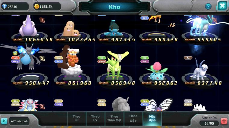 Mã : #TTS6187 - S1821 - 25K KC - 260 Sách Kyurem Unvoa Hooh latias bc latios nhiều pet ht