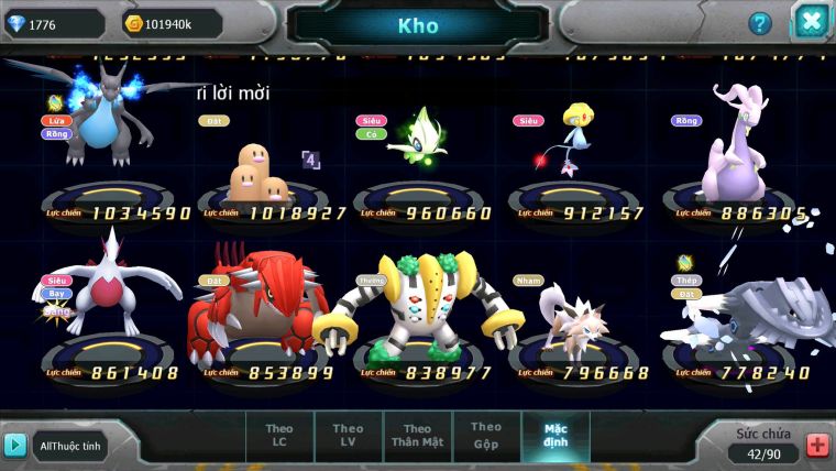Mã : #TTS6186 - S1846 - V11 - 500 Sách Kyurem Unvoa ho-oh sáng thế diancie raikou nhiều pet ht