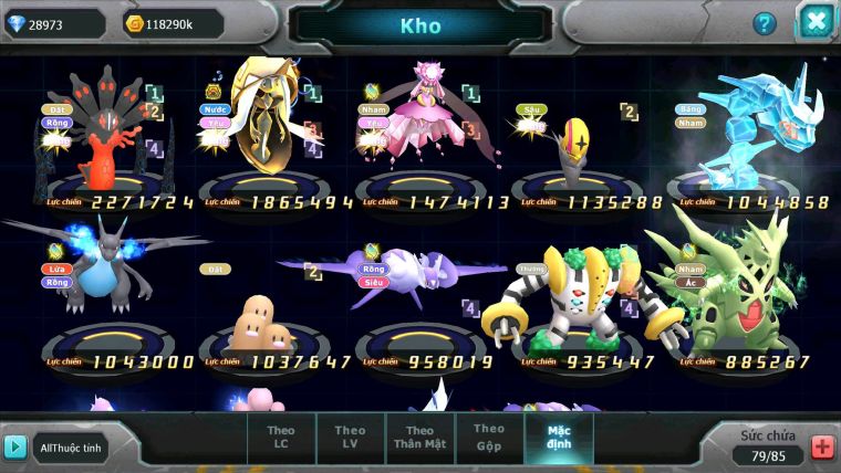 Mã : #TTS6195 - S1849 - V10 - 28K KC - Zygarde Tapu fini bc diancie rắn băng nhiều pet ht