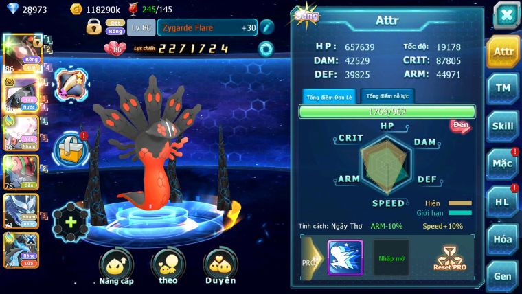 Mã : #TTS6195 - S1849 - V10 - 28K KC - Zygarde Tapu fini bc diancie rắn băng nhiều pet ht