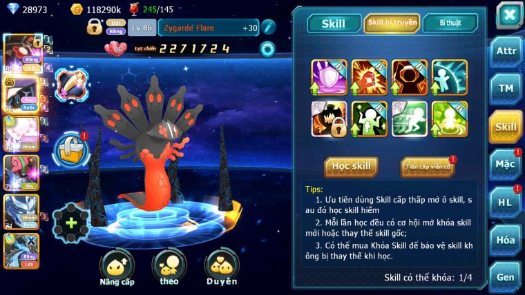 Mã : #TTS6195 - S1849 - V10 - 28K KC - Zygarde Tapu fini bc diancie rắn băng nhiều pet ht