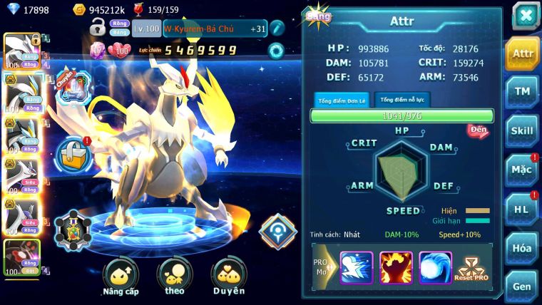Mã : #TTS6199 - S1772 - V10 - 17K KC - 700 Sách Kyurem Unvoa WB bá chủ Cặp lati bá chủ Giratina bá chủ