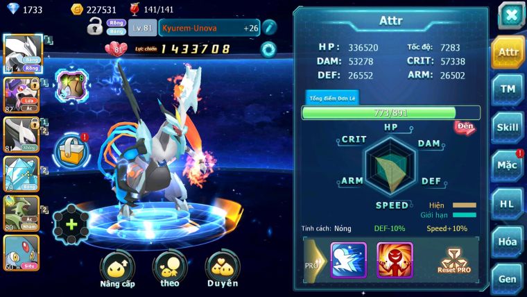 Mã : #TTS6198 - S1406 - V7 - 185 Sách Kyurem Unvoa Drak ho-oh sáng thế nhiều pet ht