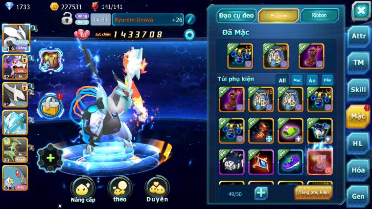 Mã : #TTS6198 - S1406 - V7 - 185 Sách Kyurem Unvoa Drak ho-oh sáng thế nhiều pet ht